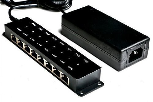 8Port PoE injektorius su 48V impulsiniu maitinimo šaltiniu